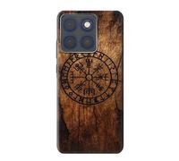 Viking Compass Wood Etui Coque Housse pour Motorola Edge 70