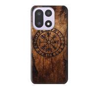 Viking Compass Wood Etui Coque Housse pour OnePlus 15