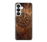 Viking Compass Wood Etui Coque Housse pour Samsung Galaxy S26