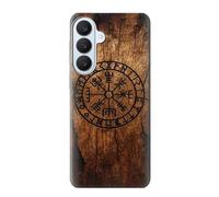 Viking Compass Wood Etui Coque Housse pour Samsung Galaxy S26 Plus