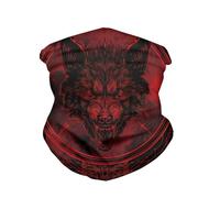 Viking Cool Rouge Fenrir Unisexe Echarpe Tête Pirate Respirant Cache-Col Anti-Solaire Décoration Faciale Bandana pour Sports Yoga Course À Pied