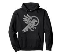 Viking Corbeau Vegvisir Boussole Nordique Rune Symbole Valhalla Sweat à Capuche
