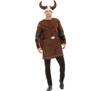 Viking Costume Luxe Barbare Costume + Chapeau Adulte Guerrier Déguisement Hommes