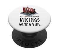 Viking Dragon Ship - Vikings Gonna Vike - Histoire médiévale PopSockets PopGrip Adhésif