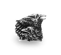 Viking entrelacé Corbeaux Anneau mythologie Nordique Odin Corbeau amulette Anneaux pour Hommes Rock Hip-hop Punk Locomotive Bijoux Cadeau