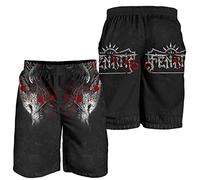 Viking Fenrir Loup À Capuche, Unisexe Impression 3D Rune Tatouage Réaliste Pull Sweat, Hommes Lâche Décontracté Harajuku Vêtement de Rue Veste,Shorts,M