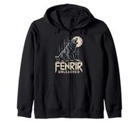 Viking Fenrir Loup Mythologie Nordique Celtique - Loup Hurlant Sweat à Capuche