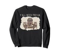 Viking Freyja Norse Déesse Chat Chariot Mythologie Symbole Sweatshirt