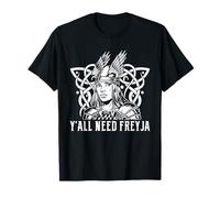 Viking Freyja Norse Déesse Chat Chariot Mythologie Symbole T-Shirt