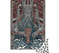 Viking God Odin Poster Puzzle 1000 Pièces Cadeau Unique Jeu Éducatif Défi Jouet À De Qualité Supérieure Peinture Art pour Adultes Et Enfants 70x50cm/1000pcs