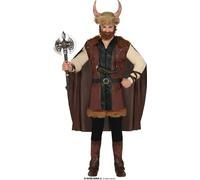Viking Guerrier Casque Armure Costume de Carnaval Fantaisie historique, Taille : 52 - 54 (L) Couleur : Marron