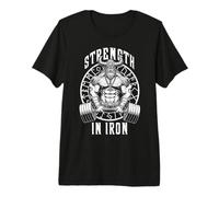 Viking Gym Warrior Strength in Iron Deadlift Poids Fitness T-Shirt Haut de Gamme