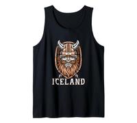 Viking Islande Crâne Guerrier Norse Casque Haches Art Graphique Débardeur