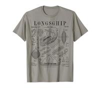 Viking Longship Drôle Vintage Brevet Mythologie Nordique T-Shirt