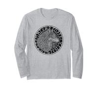 Viking Loup Boussole Esprit Animal Nordique Symboles Runes Manche Longue