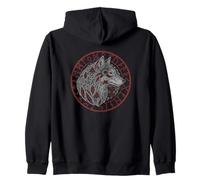 Viking Loup Boussole Esprit Animal Nordique Symboles Runes Sweat à Capuche