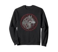 Viking Loup Boussole Esprit Animal Nordique Symboles Runes Sweatshirt