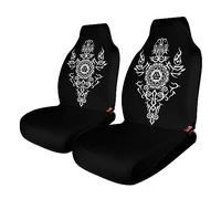 Viking Mythologie Nordique Impression 3D Valknut Housse se Siège Avant de Voiture, Accessoires Universels de Protection de Siège de Véhicule Convient à la Plupart des Berlines, SUV et Fourgonnettes (