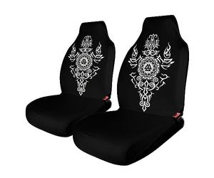 Viking Mythologie Nordique Impression 3D Valknut Housse se Siège Avant de Voiture, Accessoires Universels de Protection de Siège de Véhicule Convient à la Plupart des Berlines, SUV et Fourgonnettes (