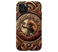 Viking Norse Mythology - Thor with Hammer - Oseberg Style V1 Coque pour iPhone 11 Pro
