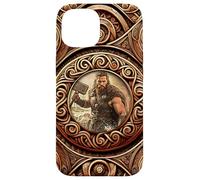 Viking Norse Mythology - Thor with Hammer - Oseberg Style V1 Coque pour iPhone 15
