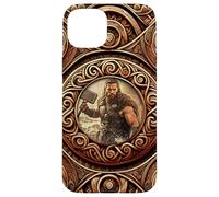 Viking Norse Mythology - Thor with Hammer - Oseberg Style V1 Coque pour iPhone 15 Plus