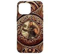 Viking Norse Mythology - Thor with Hammer - Oseberg Style V1 Coque pour iPhone 16 Pro Max