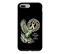 Viking Raven Lung Cancer - Ruban de Cancer Nordique Blanc Coque pour iPhone 7 Plus/8 Plus