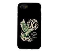 Viking Raven Lung Cancer - Ruban de Cancer Nordique Blanc Coque pour iPhone SE (2020) / 7/8