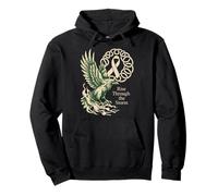 Viking Raven Lung Cancer - Ruban de Cancer Nordique Blanc Sweat à Capuche