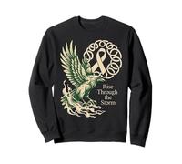 Viking Raven Lung Cancer - Ruban de Cancer Nordique Blanc Sweatshirt