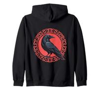 Viking Raven Odin Huginn Muninn Runic Circle Norse Mythology Sweat à Capuche