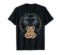 Viking Ravens Huginn & Muninn - Nœud Celtique Noir Corbeau T-Shirt