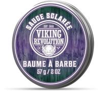 Viking Revolution Baume à Barbe à la Sauge Sclarée avec Huiles d'Argan & Jojoba - Coiffe, Renforce & Adoucit Barbes & Moustaches - Cire Après-Shampoing Sans Rinçage pour Homme