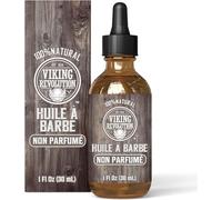 Viking Revolution Huile à Barbe Démêlante - Huiles d'Argan & Jojoba Naturelles Non Parfumées - Adoucit, Lisse & Renforce la Croissance de la Barbe - Traitement d'Entretien Barbe & Moustache - 1 pc
