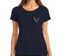 Viking Runes V Nœud nordique Celtique Mythologie Jaune T-shirt femme, Navy, XXL