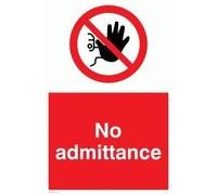 Viking Signes d'admission d'Pa25-a1p-ac "No" Sign, Aluminium Composite, 800 mm H x 600 mm L