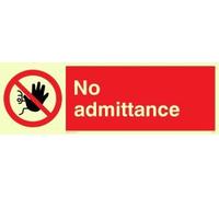 Viking Signes d'admission d'Pa25-l62-pv "No" signer, autocollant, 200 mm Photoluminescent H x 600 mm L