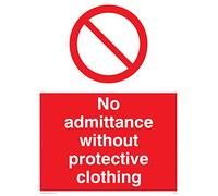 Viking Signes d'admission d'Pa46-a3p-ac "No sans Vêtements de protection" Sign, Aluminium Composite, 400 mm H x 300 mm L