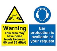 Viking Signs Cp269-a1l-3 m "avertissement cette Zone Peut avoir des niveaux de bruit entre 80 et 85 dB (A), protection auditive est disponible à votre demande" Sign, 3 mm Plastique rigide, 800 mm H x 600 mm L