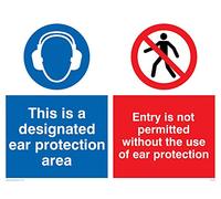 Viking Signs Cp276-a3l-v "c'est une zone de protection auditive Désignés, l'entrée n'est pas Permise sans l'utilisation de protection auditive" Sign, vinyle/Autocollant, 400 mm H x 300 mm L
