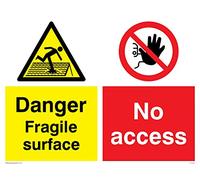 Viking Signs Cv5588-a3l-3d "Danger Fragile Surface, pas d'accès" Sign, 3 mm Plastique rigide double face, 400 mm H x 300 mm L