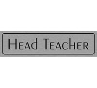 Viking Signs Dv1114-l26-ms "Head Teacher" Panneau de porte, Peignot lumière polices de caractères, 1 mm en acier inoxydable, 225 mm H x 60 mm L