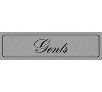 Viking Signs Dv829-l26-ms "Homme" Panneau de porte pour WC, banque Script polices de caractères, 1 mm en acier inoxydable, 225 mm H x 60 mm L