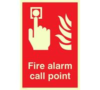 Viking Signs Fv341-a4p-pv "Fire Alarm Call point" Sign, Photo luminescent en vinyle autocollant, 200 mm H x 300 mm L