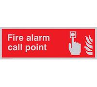 Viking Signs Fv341-l15-s "Fire Alarm Call point" Sign, plastique semi-rigide Argent, 150 mm H x 50 mm L