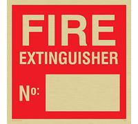 Viking Signs Fv370-s20-g "Extincteur :" interdit, rigide Doré, plastique, 200 mm H x 200 mm L