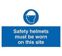 Viking Signs Mc522-a4l-3 m "casques de sécurité doit être porté sur CE Site" Sign, 3 mm Plastique rigide, 200 mm H x 300 mm L