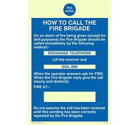 Viking Signs MF324-A6P-PV Panneau autocollant avec inscription « Fire Action How To Call The Fire Brigade » 150 mm H x 100 mm l