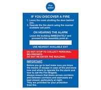 Viking Signs Mf331-a4p-1 m Fire Action SI vous Découvrez un feu pour hôtel/invités plaque de maison, plastique, 1 mm semi-rigide, 300 mm H x 200 mm L